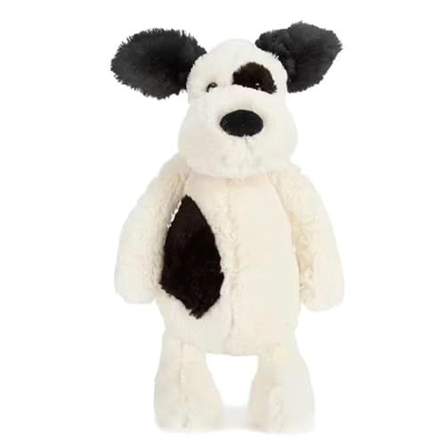 Generisch Niedliche Schwarze weiße Plüsch-Welpen-Bleistift hülle Cartoon tragbare Kosmetik Tasche Bleistift Tasche Aufbewahrung Tasche Schreibwaren Beutel Schüler Geschenke von KRJGOERG