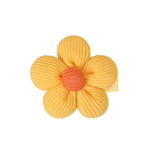 Haarspangen-Set mit 3D-Baumwollfüllung, Blumenmuster, für Mädchen ab 3 Jahren und Erwachsene, halbbedeckte Krokodilklemmen, Haar-Accessoires, Geschenke, 2 Stück von KRJGOERG