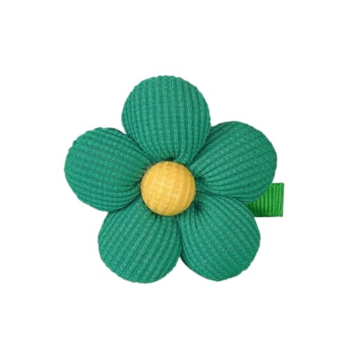 Haarspangen-Set mit 3D-Baumwollfüllung, Blumenmuster, für Mädchen ab 3 Jahren und Erwachsene, halbbedeckte Krokodilklemmen, Haar-Accessoires, Geschenke, 2 Stück von KRJGOERG
