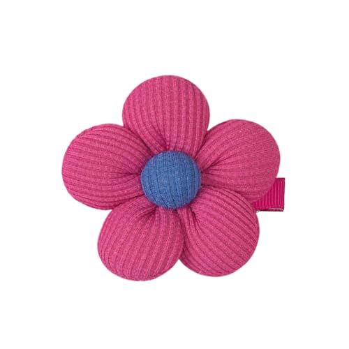 Haarspangen-Set mit 3D-Baumwollfüllung, Blumenmuster, für Mädchen ab 3 Jahren und Erwachsene, halbbedeckte Krokodilklemmen, Haar-Accessoires, Geschenke, 2 Stück von KRJGOERG