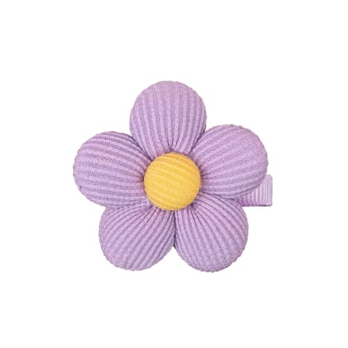 Haarspangen-Set mit 3D-Baumwollfüllung, Blumenmuster, für Mädchen ab 3 Jahren und Erwachsene, halbbedeckte Krokodilklemmen, Haar-Accessoires, Geschenke, 2 Stück von KRJGOERG