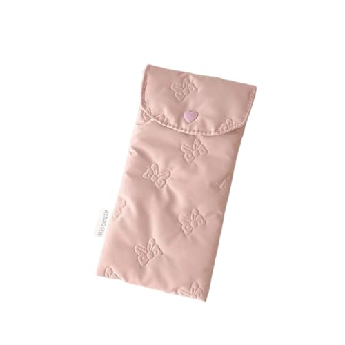 KRJGOERG Niedliches Federmäppchen mit süßer Schleife, großes Fassungsvermögen, tragbare Damen-Brillen-Aufbewahrungstasche, Mädchen, Make-up-Tasche, Studenten, Schreibwaren, Stiftebeutel, Geschenke von KRJGOERG