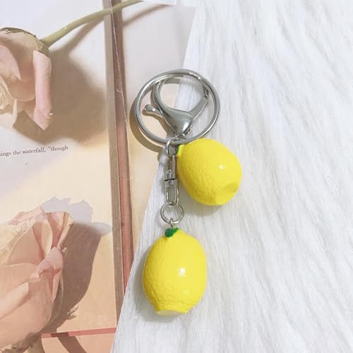 Kreative Simulation Obst Mangos Teen Schlüssel anhänger Telefon Kette Harz Gelb Zitrone Frucht Serie Spielzeug Tasche Dekoration Anhänger Ornament von KRJGOERG