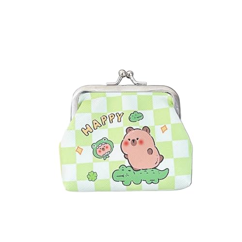 Kreative süße Capybara-Anime-Plüsch-Münzgeldbörse, Cartoon-Kopfhörer-Aufbewahrungstasche, Mini-Geldwechseltasche, Taschenanhänger, A4, 1.0*1.0*1.0 von KRJGOERG