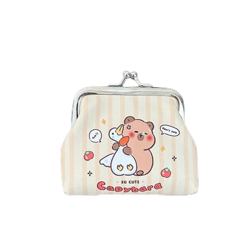 Kreative süße Capybara-Anime-Plüsch-Münzgeldbörse, Cartoon-Kopfhörer-Aufbewahrungstasche, Mini-Geldwechseltasche, Taschenanhänger, a1, 1.0*1.0*1.0 von KRJGOERG