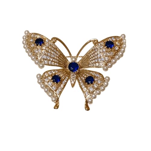 Modische Luxus-Brosche mit Perlen und Strasssteinen, ideales Accessoire für Kleidung, Mantel, Geschenk für Frauen von KRJGOERG