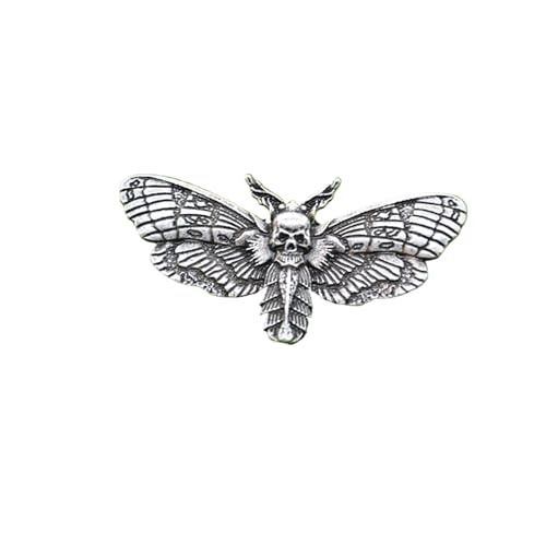 Retro Goth Totenkopf Motte Brosche für Damen und Herren Mode Schmetterling Insekt personalisiert Hip Hop Rock Schmuck, 1.0*1.0*1.0 von KRJGOERG