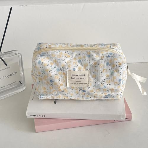 Vintage Frische Blumen Kosmetik Tasche Trendy Cord Make-up Tasche tragbare Reisetaschen Reiß Verschluss Toiletten handtaschen für Mädchen von KRJGOERG