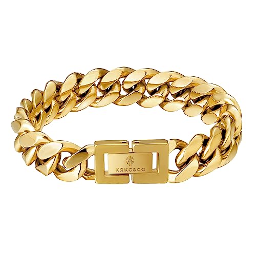 KRKC&CO 12mm Panzerkette Cuban Armband 18K Gold beschichtet Cuban Link Armband Cuban Link Chains Kubanische Gliederarmband Hip Hop Armband Hip Hop Schmuck für Herren Jungen Größe 22cm KRKC&CO 12mm Panzerkette Cuban Armband 18K Gold beschichtet Cuban Link Armband Cuban Link Chains Kubanische Gliederarmband Hip Hop Armband Hip Hop Schmuck für Herren Jungen Größe 22cm von KRKC & CO keep real keep champion