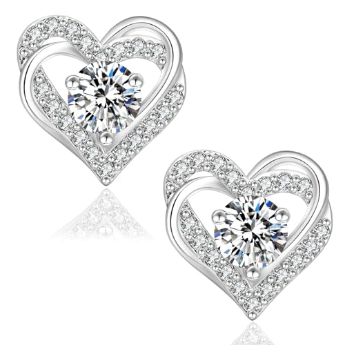 KRKC&CO Moissanite Ohrringe Damen Silber 925, Herz Ohrsteckers, 0,6 Karat echter Moissanit Diamant, VVS1 Reinheit D Farbe, Weißgold vergoldet allergiefrei, Geschenk für Frauen KRKC&CO Moissanite Ohrringe Damen Silber 925, Herz Ohrsteckers, 0,6 Karat echter Moissanit Diamant, VVS1 Reinheit D Farbe, Weißgold vergoldet allergiefrei, Geschenk für Frauen von KRKC & CO keep real keep champion