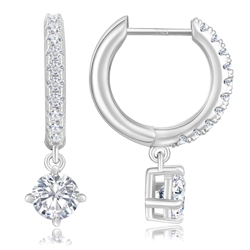 KRKC&CO Ohrringe Silber 925 Hängend, Damen Iced Out Ohrstecker mit Anhänger, Hypoallergen Antiallergisch Ohrhänger Baumeln Klappcreolen Kreolen Huggie 15mm, Geschenke für Frau Mädchen, Silber 5mm KRKC&CO Ohrringe Silber 925 Hängend, Damen Iced Out Ohrstecker mit Anhänger, Hypoallergen Antiallergisch Ohrhänger Baumeln Klappcreolen Kreolen Huggie 15mm, Geschenke für Frau Mädchen, Silber 5mm von KRKC & CO keep real keep champion