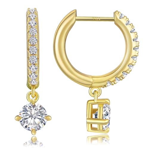 KRKC&CO Ohrringe Silber 925 Hängend, Damen Iced Out Ohrstecker mit Anhänger, Hypoallergen Antiallergisch Ohrhänger Baumeln Klappcreolen Kreolen Huggie 15mm, Geschenke für Frau Mädchen, Gold 5mm KRKC&CO Ohrringe Silber 925 Hängend, Damen Iced Out Ohrstecker mit Anhänger, Hypoallergen Antiallergisch Ohrhänger Baumeln Klappcreolen Kreolen Huggie 15mm, Geschenke für Frau Mädchen, Gold 5mm von KRKC & CO keep real keep champion