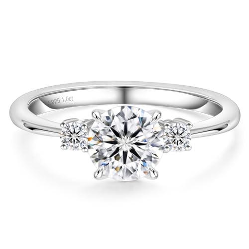 KRKC&CO Verlobungsring Damen Moissanite Ringe, 1 Karat Diamant Solitärring, VVS1 D Farbe, 925 Silber Weißgold Trauring Eheringe, Verlobung Verlöbnis Hochzeit Weihnachten Geschenk für Frau, 50 (15,9) KRKC&CO Verlobungsring Damen Moissanite Ringe, 1 Karat Diamant Solitärring, VVS1 D Farbe, 925 Silber Weißgold Trauring Eheringe, Verlobung Verlöbnis Hochzeit Weihnachten Geschenk für Frau, 50 (15,9) von KRKC & CO keep real keep champion