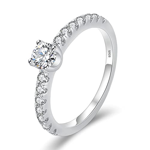 KRKC 0.58 Karat Diamant Ringe Alternative, Verlobungsringe Frauen,VVS Reinheitsgrad,D Farbgrad, Moissanite Ring, Ewigkeitsring für Versprechensgeschenk, 8 von KRKC