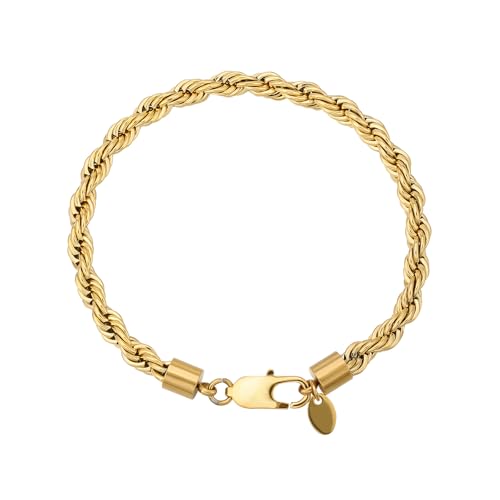 KRKC Kordelkette Armband Herren (18K Gold Vergoldet, 21.6) von KRKC