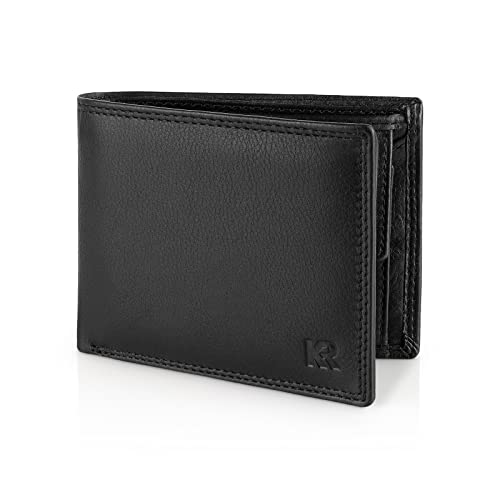 KRONIFY Leder Geldbörse Herren I Echtleder Geldbeutel I RFID Schutz I Querformat I Portmonee mit Münzfach I 13 Kartenfächer I Männer Portemonnaie I Geschenk Box I Nappa Schwarz KRONIFY Leder Geldbörse Herren I Echtleder Geldbeutel I RFID Schutz I Querformat I Portmonee mit Münzfach I 13 Kartenfächer I Männer Portemonnaie I Geschenk Box I Nappa Schwarz von KRONIFY