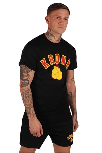 KRONK Handschuhe T-Shirt Männer Normale Passform Schwarz und Gelb XGroß von KRONK