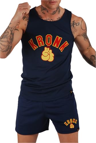 Kronk - Box-Trainingsweste – leichte Sportkleidung, strapazierfähige Workout-Bekleidung, ikonisches Handschuh-Design, Herren-Sport-Trainingsweste, navy, XXL von KRONK
