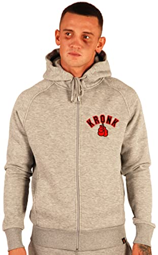 Kronk Handschuhe Zip Hoodie Regular Fit, Grau (Sports Grey), S von KRONK