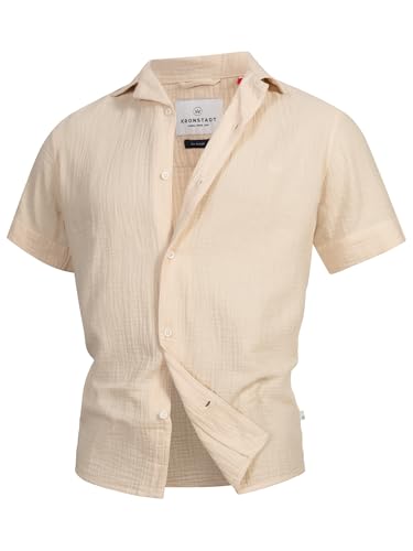 Herren KSAvery Hemd Kurzarm aus Musselin | Herrenhemd Männer Vanilla Ice, S Herren KSAvery Hemd Kurzarm aus Musselin | Herrenhemd Männer Vanilla Ice, S von KRONSTADT