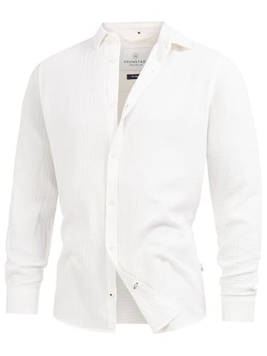 KRONSTADT Herren KSAvery Hemd Langarm aus 100% Baumwolle | Herrenhemd Männer Offwhite, S KRONSTADT Herren KSAvery Hemd Langarm aus 100% Baumwolle | Herrenhemd Männer Offwhite, S von KRONSTADT