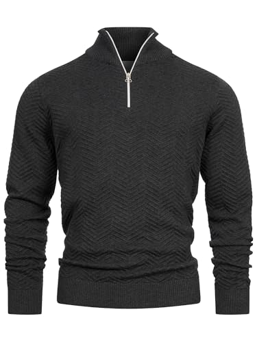 KRONSTADT Herren KSCarlo Half-Zip Feinstrickpullover mit Stehkragen und Reißverschluss | Strickpullover aus Baumwolle Charcoal Mix XXL KRONSTADT Herren KSCarlo Half-Zip Feinstrickpullover mit Stehkragen und Reißverschluss | Strickpullover aus Baumwolle Charcoal Mix XXL von KRONSTADT