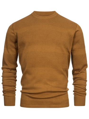 KRONSTADT Herren KSHannes Feinstrickpullover mit Rundhals-Ausschnitt | Strickpullover aus 100% Baumwolle Rubber, M von KRONSTADT