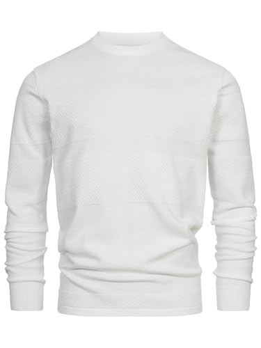 KRONSTADT Herren KSHannes Feinstrickpullover mit Rundhals-Ausschnitt | Strickpullover aus 100% Baumwolle Snow White, 3XL von KRONSTADT