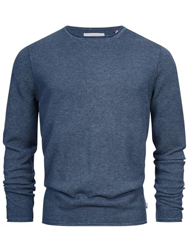 KRONSTADT Herren KSPep Feinstrickpullover mit Rundhals-Ausschnitt | Strickpullover aus Baumwollmix Federal Blue Mix, XL von KRONSTADT