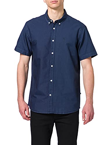 Kronstadt Mens Johan s/s Oxford Washed Shirt, Blue, XL von KRONSTADT