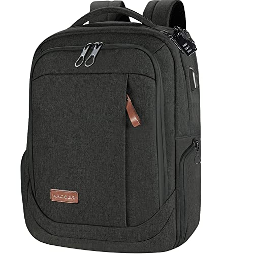 KROSER Laptop Rucksack 17,3 Zoll Reiserucksack Handgepäck Tagesrucksack Wasserabweisende Multifunktion Laptoptasche für Business/Schule/Reisen/Frauen/Männer-Schwarz von KROSER