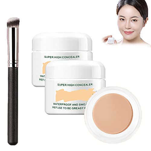 2PCS Perfect Concealer, Langanhaltender wasserfester Concealer, Abdeckender Concealer für dunkle Augenringe, Creme Concealer, Tattoo Concealer, Concealer Make Up für Frauen (Lvory) von KRRHUEO