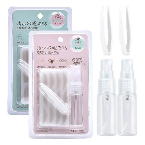 Klebefreier unsichtbarer doppelter Augenlidaufkleber, 240 Streifen wasserdichtes unsichtbares doppeltes Augenlidband, Augenlidband für verdeckte Augen, für Frauen und Mädchen (Natural+Widened) von KRRHUEO