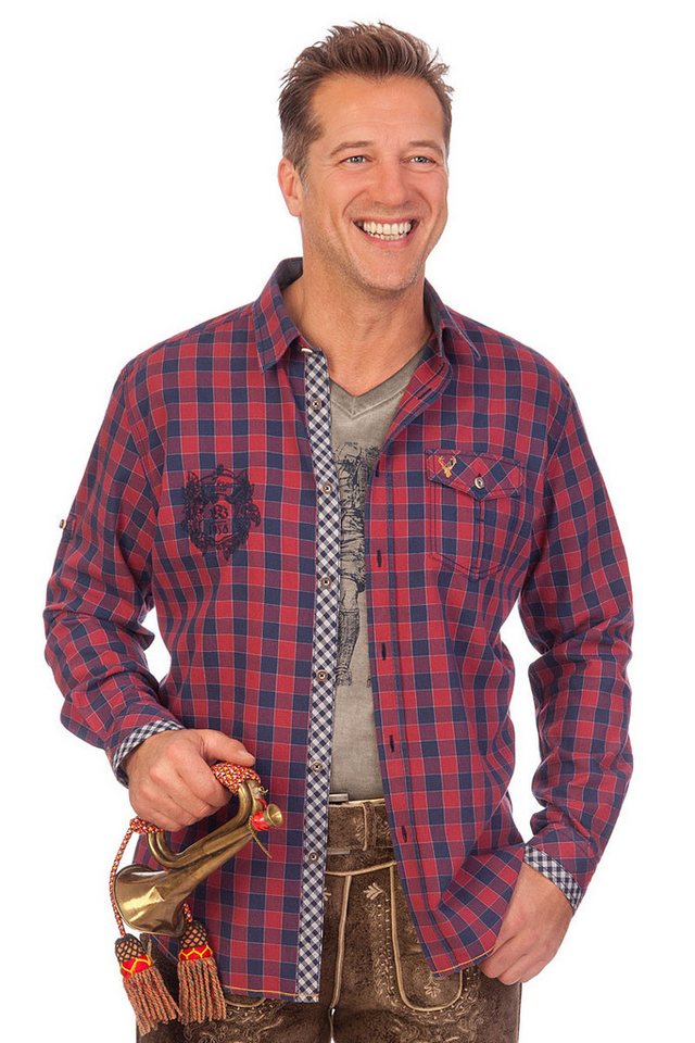 KRÜGER BUAM Trachtenhemd Trachtenhemd - WALO - rot von KRÜGER BUAM