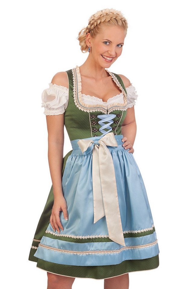 KRÜGER COLLECTION Dirndl Midi Dirndl 2tlg. - CARLOTTA - flaschengrün von KRÜGER COLLECTION
