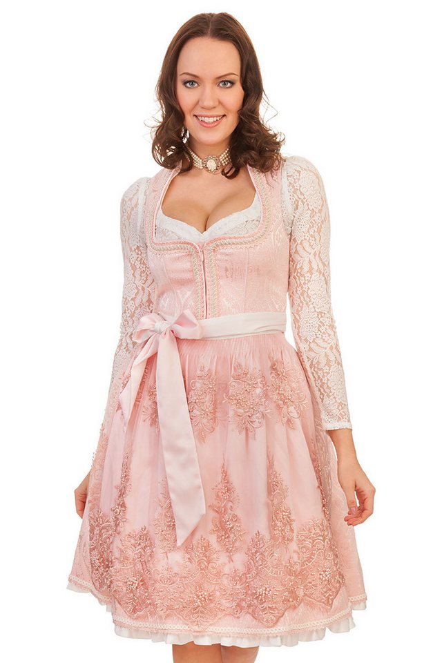 KRÜGER COLLECTION Dirndl Midi Dirndl 2tlg. - ROSE GLOW - rosa von KRÜGER COLLECTION
