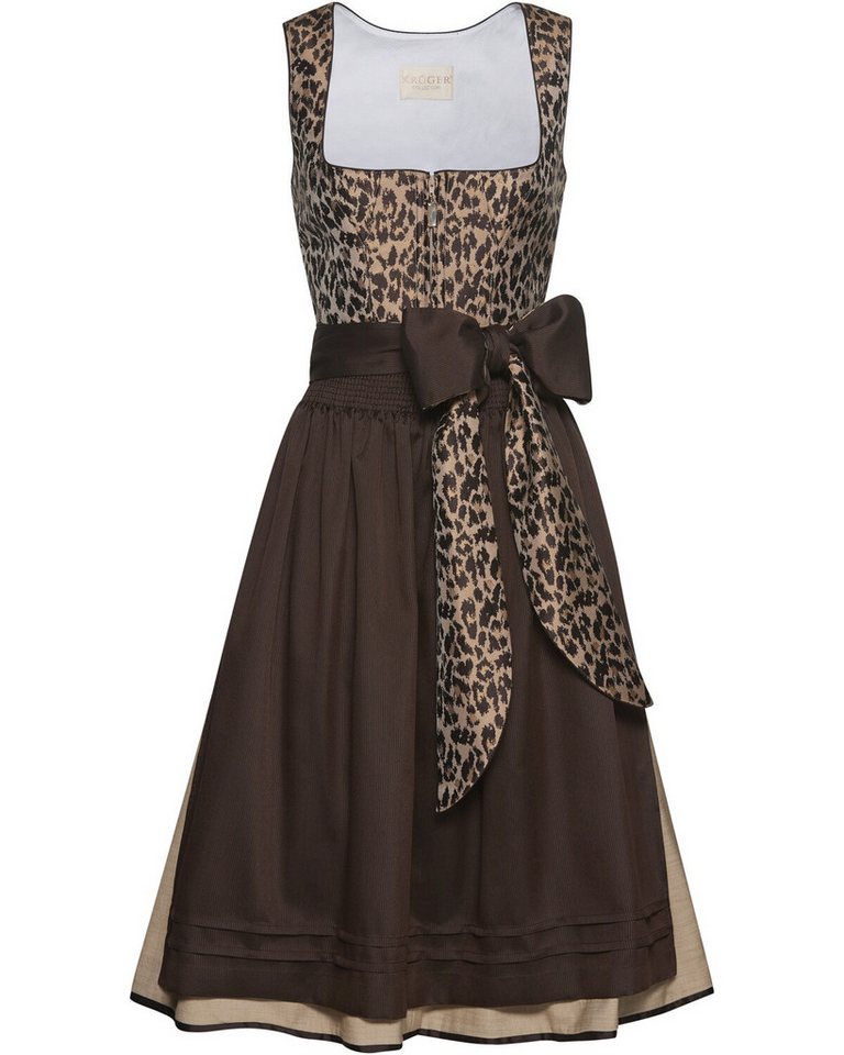KRÜGER COLLECTION Dirndl Midi Dirndl mit Leoprint von KRÜGER COLLECTION