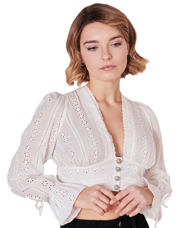 KRÜGER COLLECTION Dirndlbluse 'Delilah' Langarm mit Lochspitze 212266, Ecru KRÜGER COLLECTION Dirndlbluse 'Delilah' Langarm mit Lochspitze 212266, Ecru von KRÜGER COLLECTION