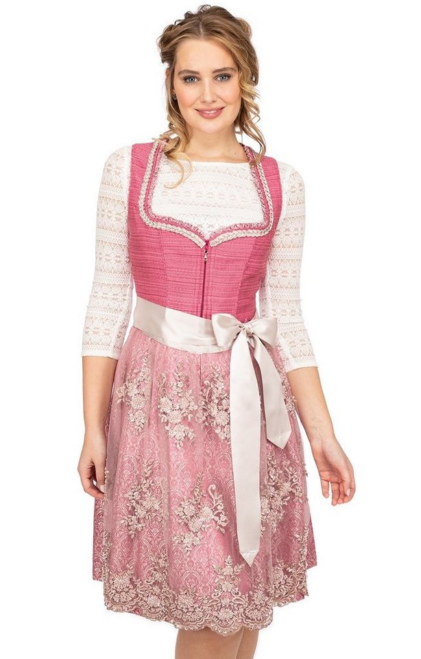 KRÜGER MADL & BUAM Trachtenkleid Midi Dirndl 2tlg. 60cm 116165-060-35 pink von KRÜGER MADL & BUAM