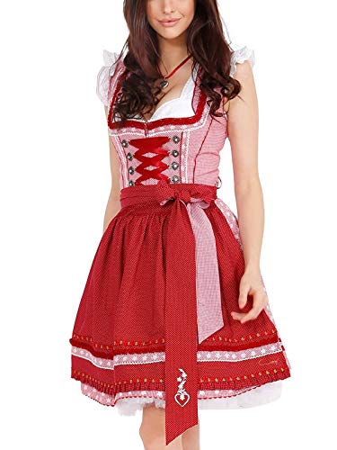 Krüger Damen Trachten Dirndl kurz, Modell: Rubinia, über Knie, Art.-Nr. 045005-0-0009, 30, von Krüger