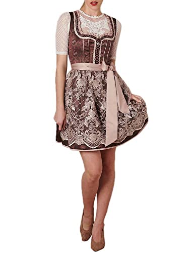 KRÜGER Dirndl 414562-050 Benita 50er Länge 50cm Bordeaux braun Damen (50cm Länge, 38) von Krüger