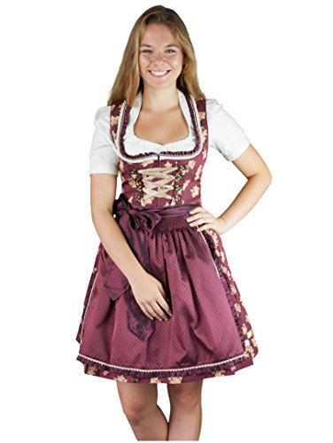 Krüger Dirndl Gloaming 50er Länge Bordeaux (40) von Krüger