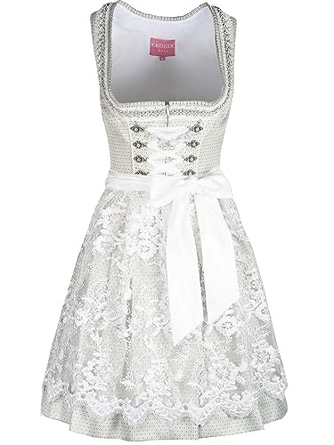 KRÜGER Dirndl Inka Damen hellgrün | Jacquard Spitze süß | 50cm Länge kurz Gr 38 von Krüger