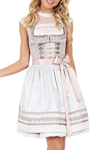 Krüger Dirndl Iris | 50er Länge kurz Natur rosa | MADL 48525-15 | hell elegant (44) von Krüger