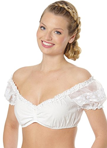 Krüger Damen Dirndlbluse Snowflake (44, weiß) von Krüger