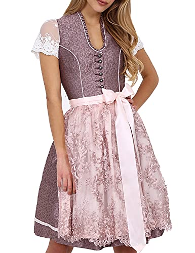 Krüger Dirndl Midi Dirndl 2tlg. 60 cm MARIJA Beere Rose, 42 von Krüger Dirndl