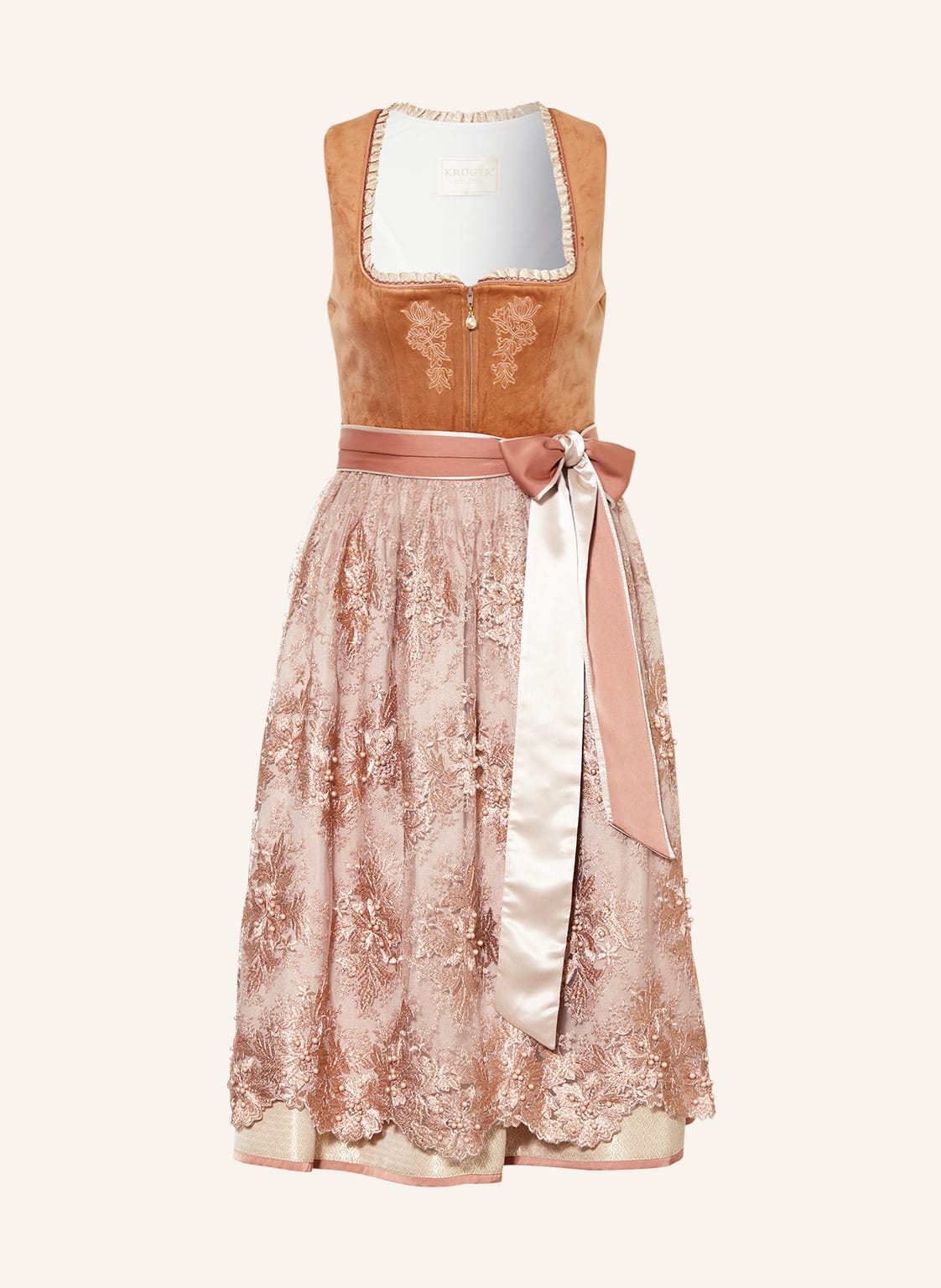 Krüger Dirndl Otilie Mit Glitzergarn Und Schmuckperlen gelb von KRÜGER