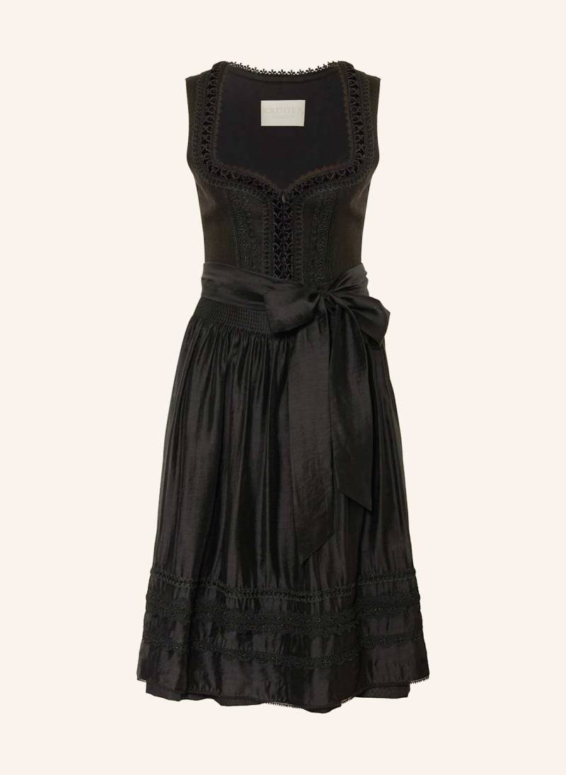 Krüger Dirndl Verity Mit Leinen Und Spitze schwarz von KRÜGER