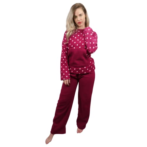 KRUXADER Damen-Pyjama-Set, warm, Fleece, Größe 36-52, Hestia Berry, 42 von KRUXADER