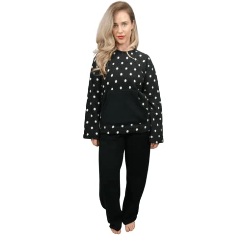 KRUXADER Damen-Pyjama-Set, warm, Fleece, Größe 36-52, Hestia schwarz, 38 von KRUXADER